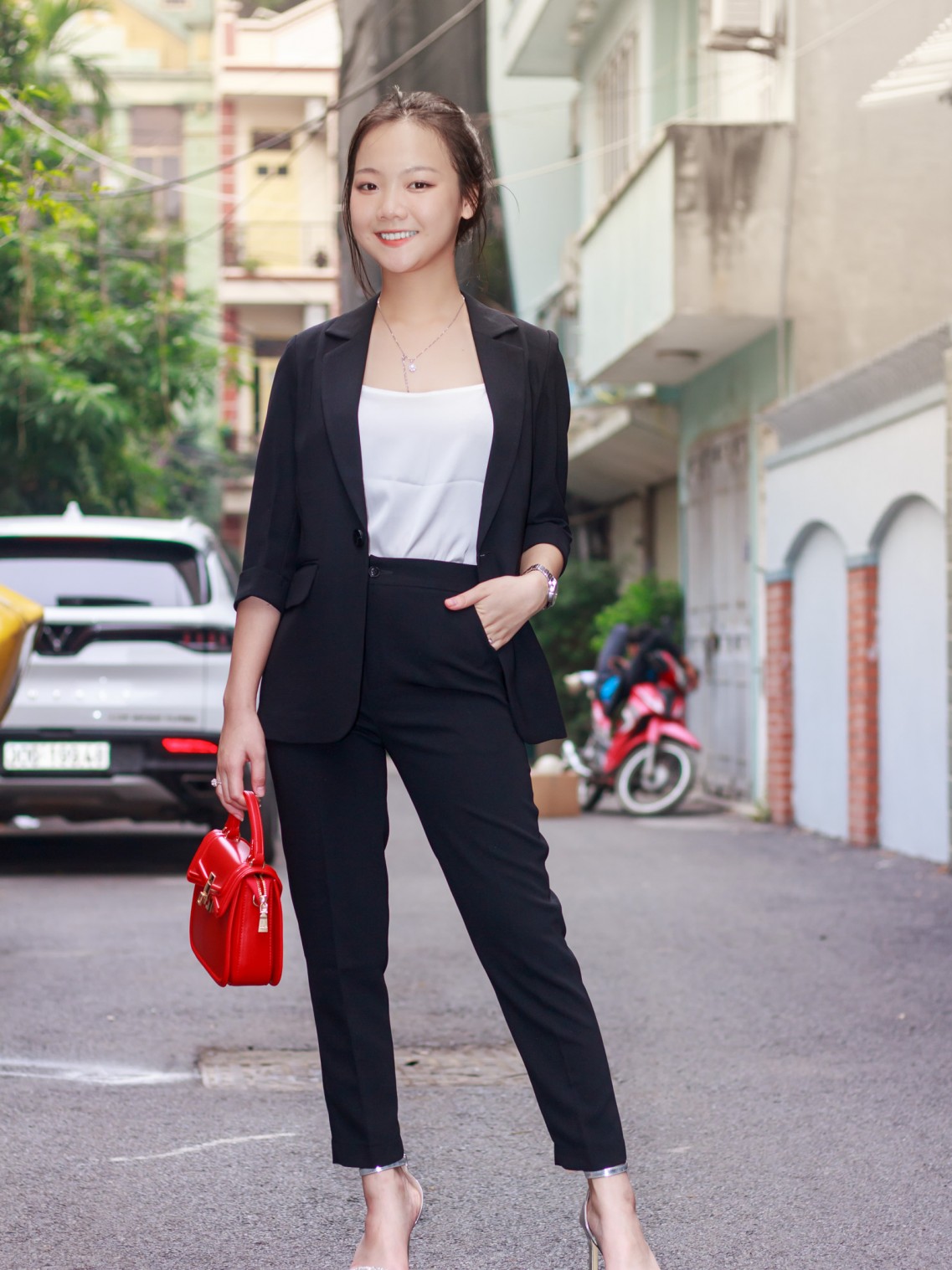 Áo Vest Blazer tay lỡ Đen L