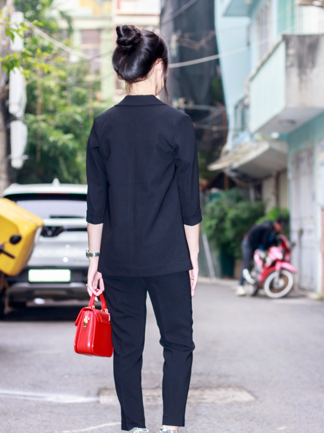 Áo Vest Blazer tay lỡ Đen L