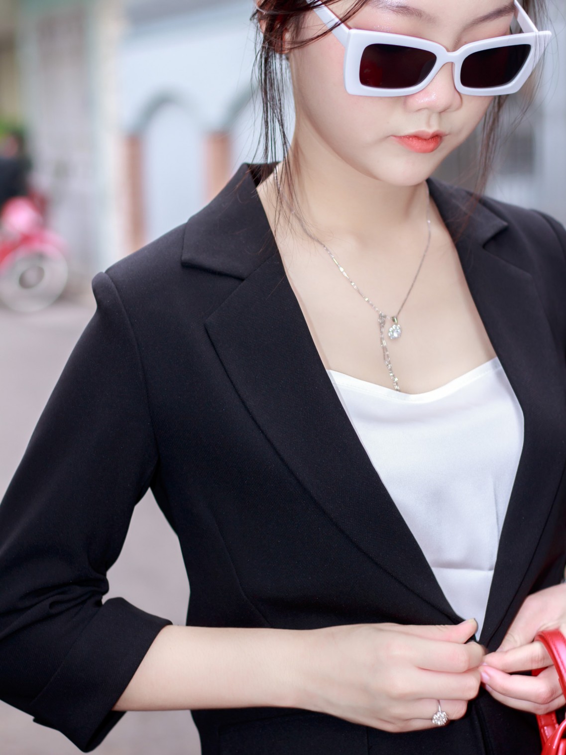 Áo Vest Blazer tay lỡ Đen L
