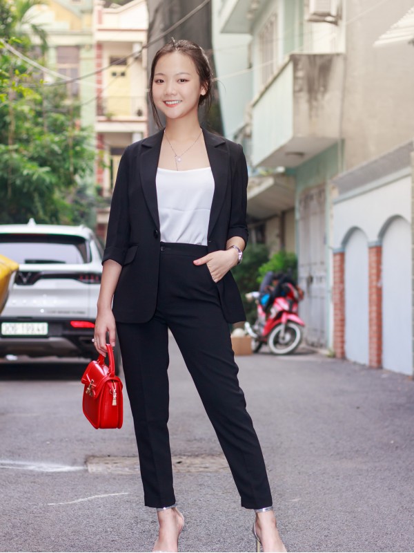 Áo Vest Blazer tay lỡ Đen XL