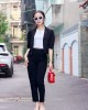 Áo Vest croptop tay lỡ Đen L