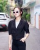 Áo Vest croptop tay lỡ Đen M Áo Vest croptop tay lỡ Đen M
