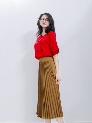 Chân váy xòe xếp li màu vàng-ảnh thật trải sàn | Shopee Việt Nam