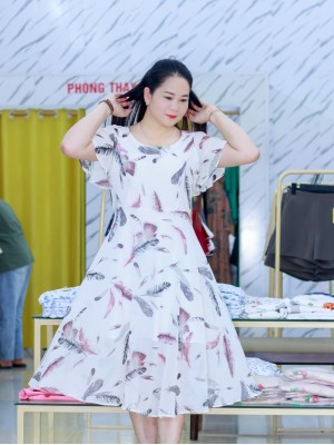 Váy Maxi cánh tiên Trắng XL